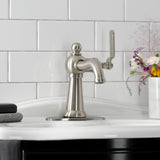 Knight KSD3548KL Single-Handle 1-Hole Deck Mount Bathroom Faucet with Push Pop-Up and Deck Plate, Brushed Nickel