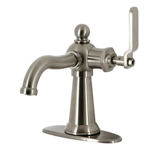 Knight KSD3548KL Single-Handle 1-Hole Deck Mount Bathroom Faucet with Push Pop-Up and Deck Plate, Brushed Nickel