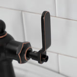 Knight KSD354KLNB Single-Handle 1-Hole Deck Mount Bathroom Faucet with Push Pop-Up and Deck Plate, Naples Bronze