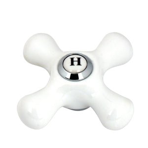 KSH1161PXH Hot Porcelain Cross Handle, Polished Chrome