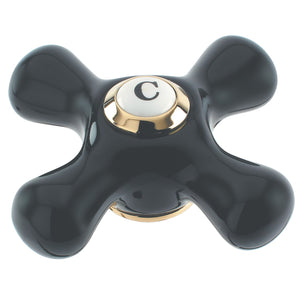 Duchess KSH1162PKXC Cold Porcelain Cross Handle, Polished Brass