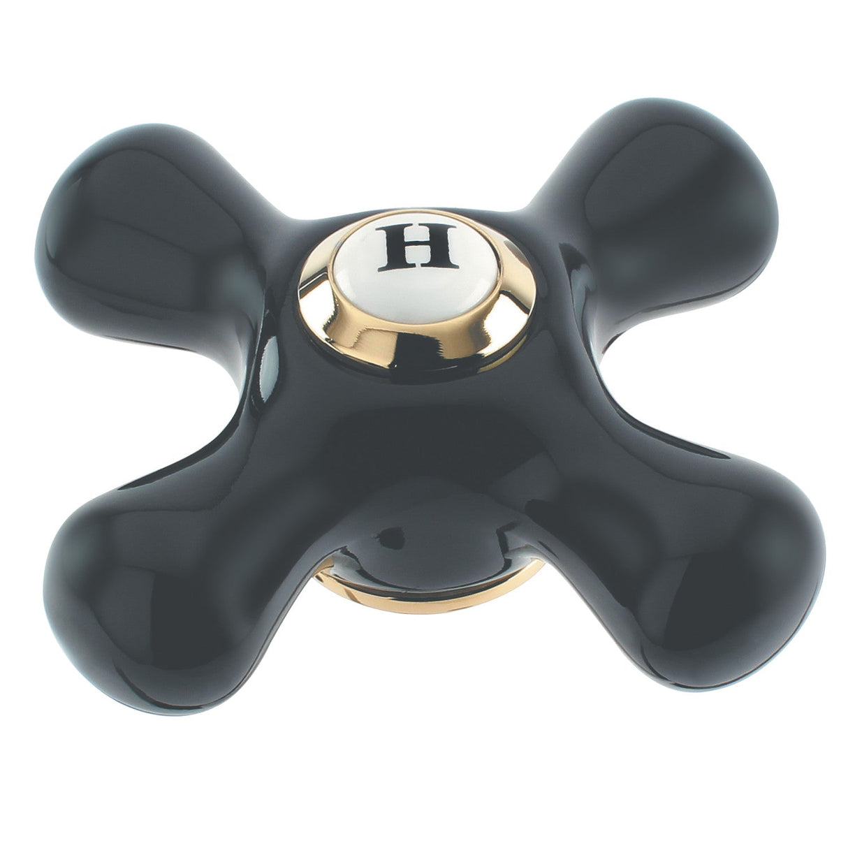 Duchess KSH1162PKXH Hot Porcelain Cross Handle, Polished Brass