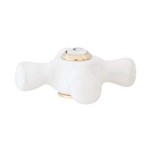 KSH1162PXC Cold Porcelain Cross Handle, Polished Brass