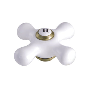 KSH1163PXH Hot Porcelain Cross Handle, Antique Brass