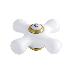 KSH1167PXC Cold Porcelain Cross Handle, Brushed Brass