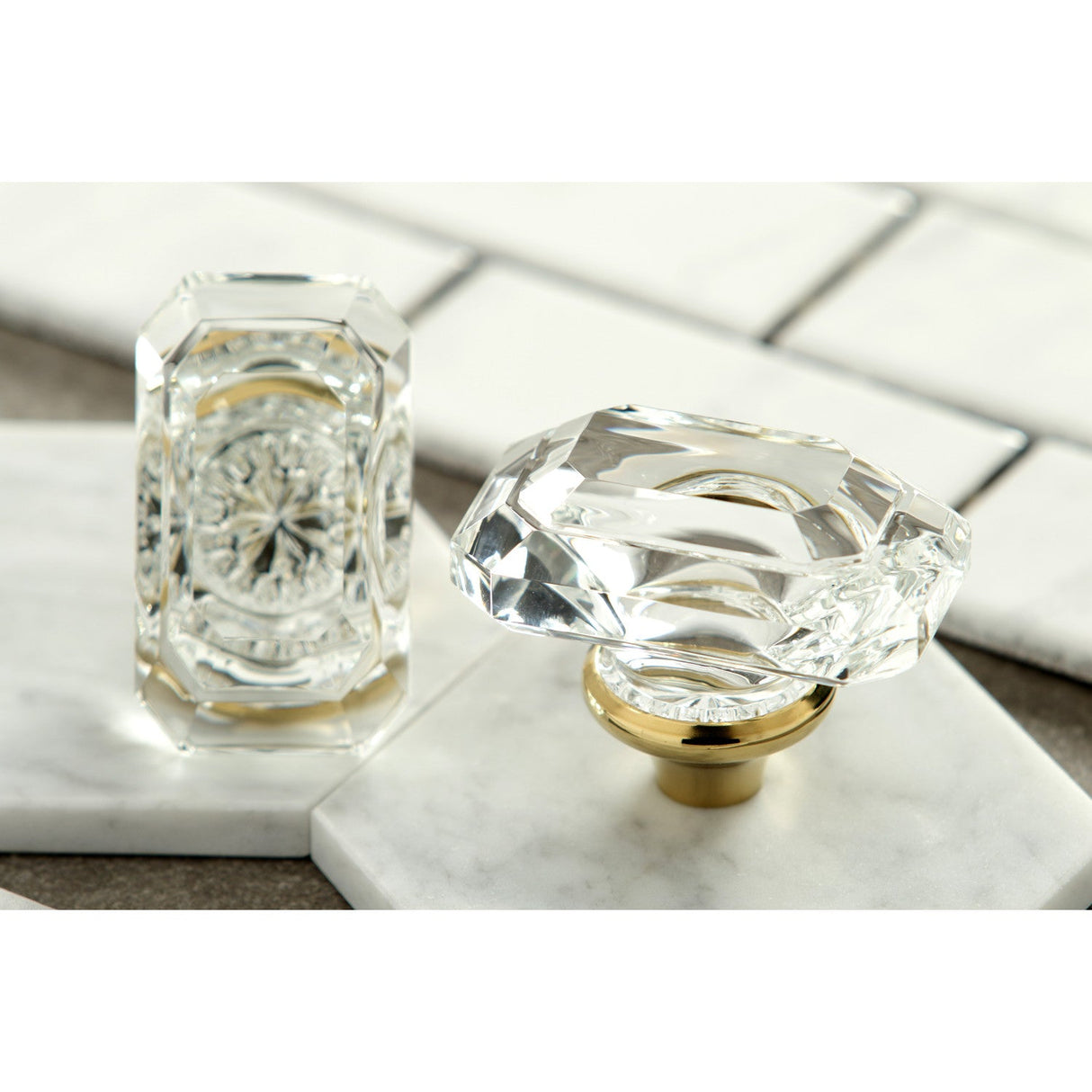 KSH1962KRL Acrylic Knob Handle, Polished Brass