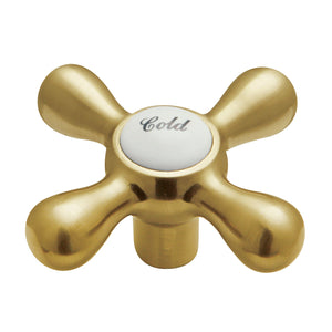 KSH213SBC Cold Metal Cross Handle, Brushed Brass