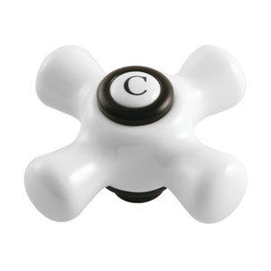 Kingston KSH266PXMBC Cold Porcelain Cross Handle, Matte Black