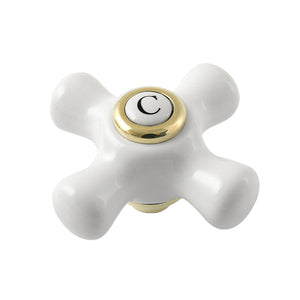 Kingston KSH266PXPBC Cold Porcelain Cross Handle, Polished Brass