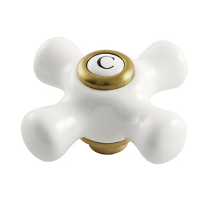 Kingston KSH266PXSBC Cold Porcelain Cross Handle, Brushed Brass