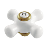 Kingston KSH266PXSBH Hot Porcelain Cross Handle, Brushed Brass