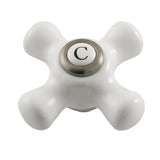 Kingston KSH266PXSNC Cold Porcelain Cross Handle, Brushed Nickel