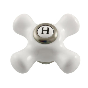 Kingston KSH266PXSNH Hot Porcelain Cross Handle, Brushed Nickel