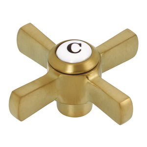 Millennium KSH2957ZXC Cold Metal Cross Handle, Brushed Brass