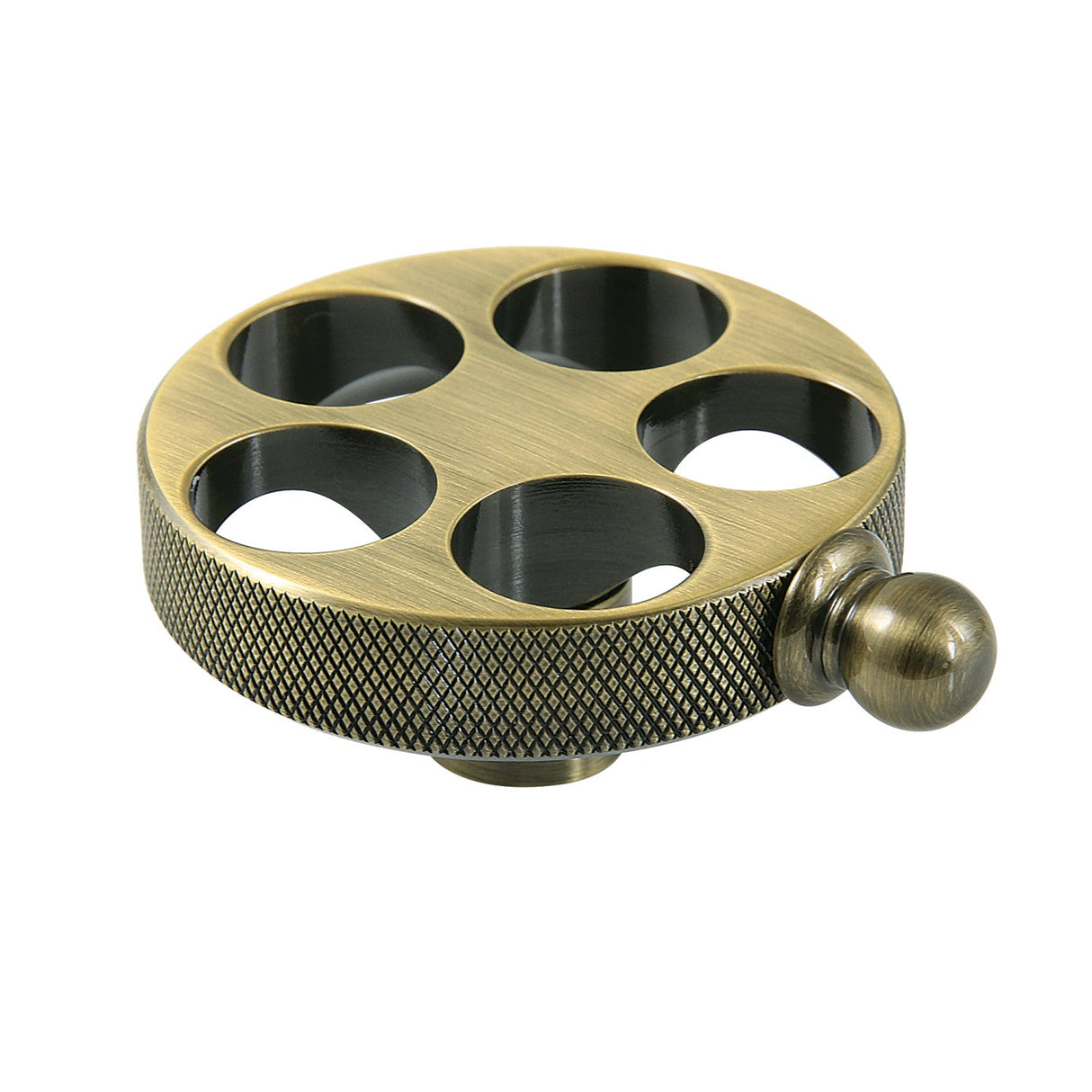 Wendell KSH2963RKZ Knurled Wheel Handle, Antique Brass