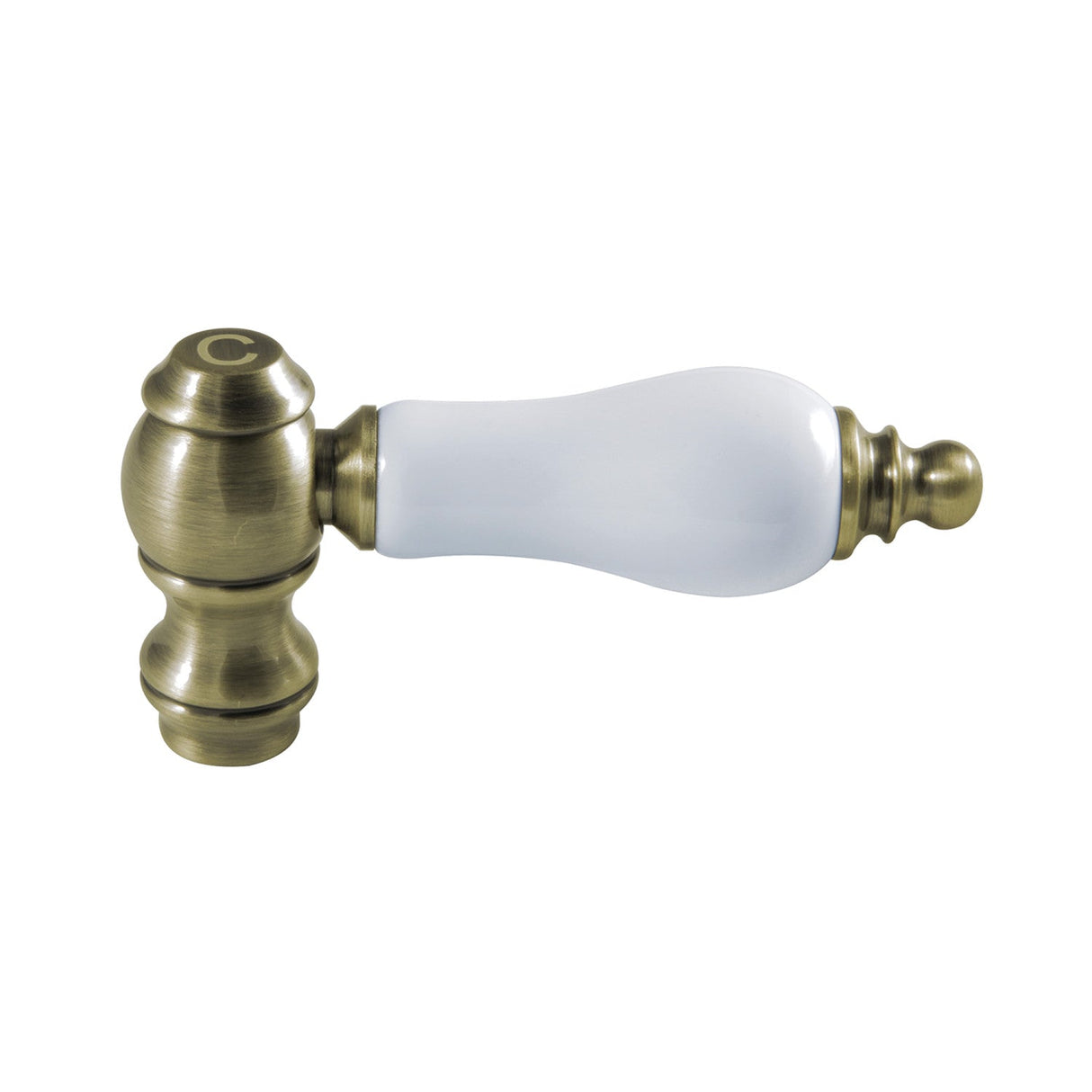 KSH3223PLC Cold Porcelain Lever Handle, Antique Brass