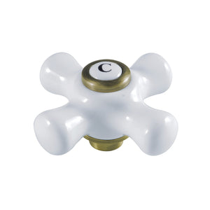 KSH3223PXC Cold Porcelain Cross Handle, Antique Brass