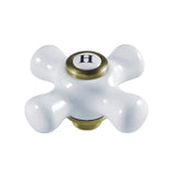 KSH3223PXH Hot Porcelain Cross Handle, Antique Brass