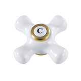 KSH3227PXC Cold Porcelain Cross Handle, Brushed Brass