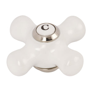 KSH3606PXC Cold Porcelain Cross Handle, Polished Nickel