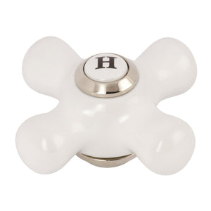 KSH3606PXH Hot Porcelain Cross Handle, Polished Nickel