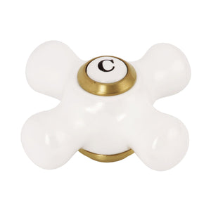 KSH3607PXC Cold Porcelain Cross Handle, Brushed Brass