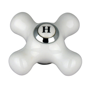 KSH3951PXH Hot Porcelain Cross Handle, Polished Chrome