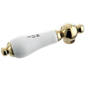 KSH3962PLH Hot Porcelain Lever Handle, Polished Brass