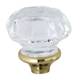 Celebrity KSH4462WCL Crystal Octagonal Knob Handle, Polished Brass