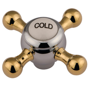 KSH4464BXC Cold Metal Cross Handle, Polished Chrome/Polished Brass