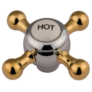 KSH4464BXH Hot Metal Cross Handle, Polished Chrome/Polished Brass
