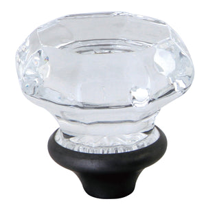 Celebrity KSH4465WCL Crystal Octagonal Knob Handle, Oil Rubbed Bronze