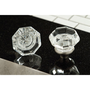 Celebrity KSH4468WCL Crystal Octagonal Knob Handle, Brushed Nickel