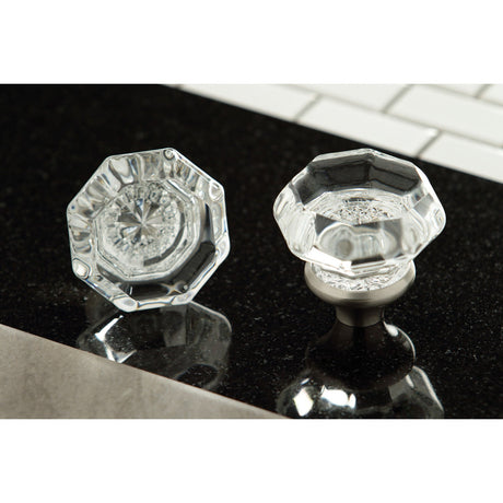 Celebrity KSH4468WCL Crystal Octagonal Knob Handle, Brushed Nickel