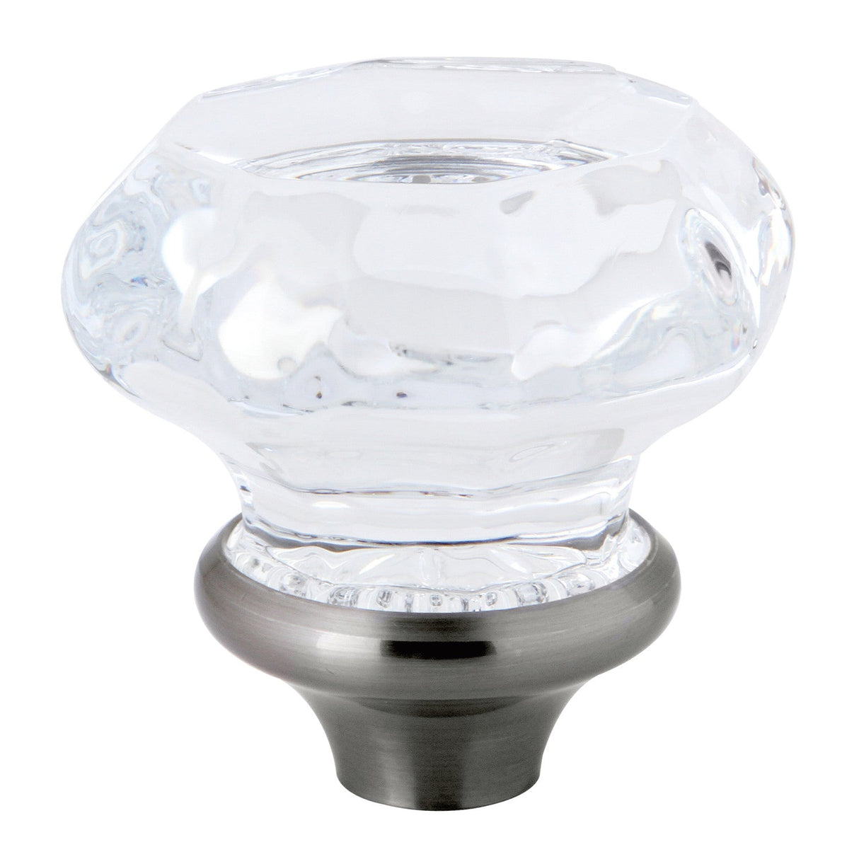 Celebrity KSH4468WCL Crystal Octagonal Knob Handle, Brushed Nickel