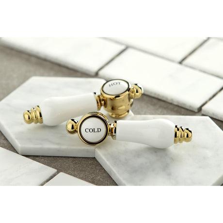 KSH7612BPLC Cold Porcelain Lever Handle, Polished Brass