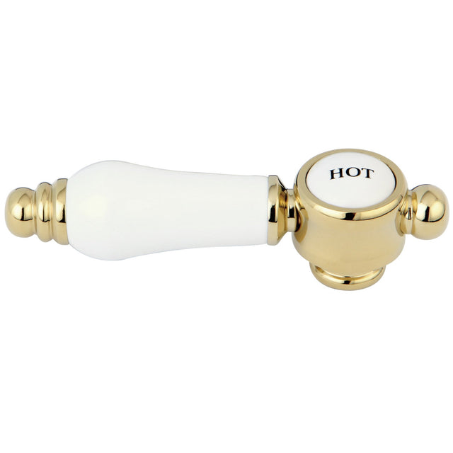 KSH7612BPLH Hot Porcelain Lever Handle, Polished Brass