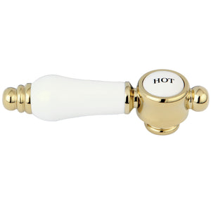 KSH7612BPLH Hot Porcelain Lever Handle, Polished Brass