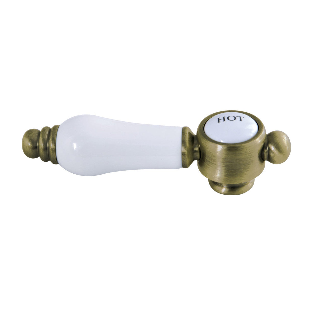 Bel-Air KSH7613BPLH Hot Porcelain Lever Handle, Antique Brass