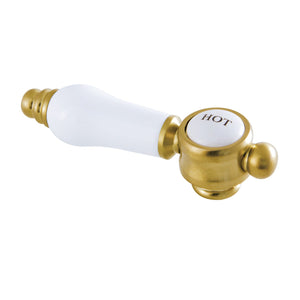 KSH7617BPLH Hot Porcelain Lever Handle, Brushed Brass
