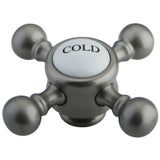 KSH7618BXC Cold Brass Cross Handle, Brushed Nickel