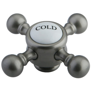 KSH7618BXC Cold Brass Cross Handle, Brushed Nickel