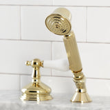 KSK3332PLTR Deck Mount Hand Shower with Diverter for Roman Tub Faucet, Polished Brass