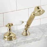 KSK3332PLTR Deck Mount Hand Shower with Diverter for Roman Tub Faucet, Polished Brass