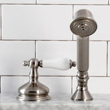KSK3338PLTR Deck Mount Hand Shower with Diverter for Roman Tub Faucet, Brushed Nickel
