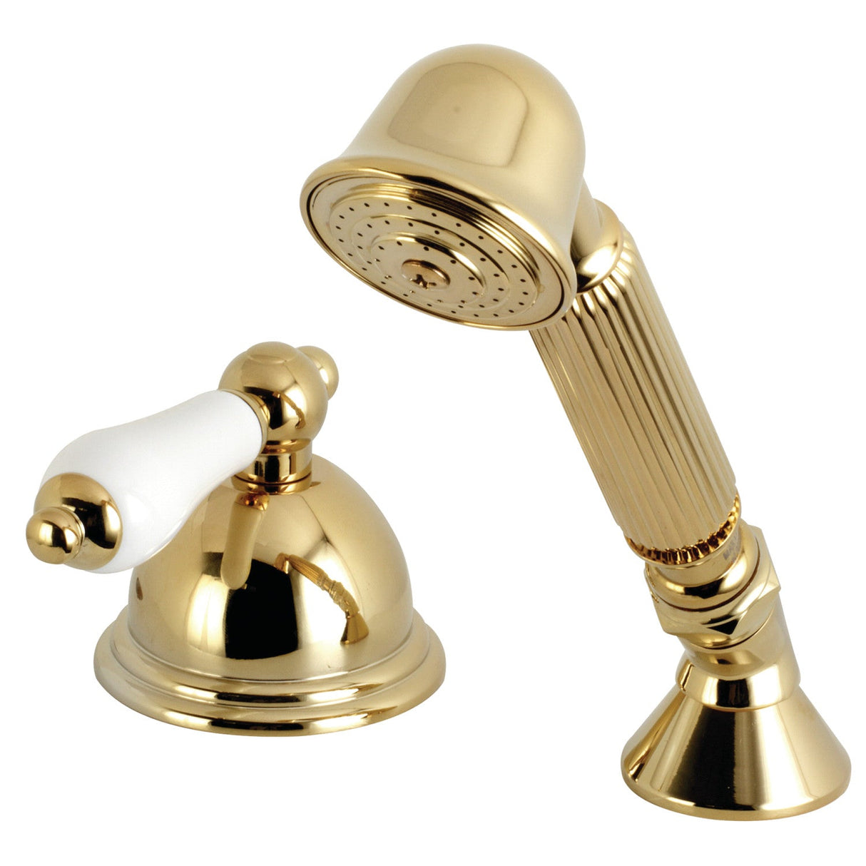 Vintage KSK3352PLTR Deck Mount Hand Shower with Diverter for Roman Tub Faucet, Polished Brass