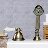Vintage KSK3353PLTR Deck Mount Hand Shower with Diverter for Roman Tub Faucet, Antique Brass