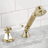 KSK4302PLTR Deck Mount Hand Shower with Diverter for Roman Tub Faucet, Polished Brass