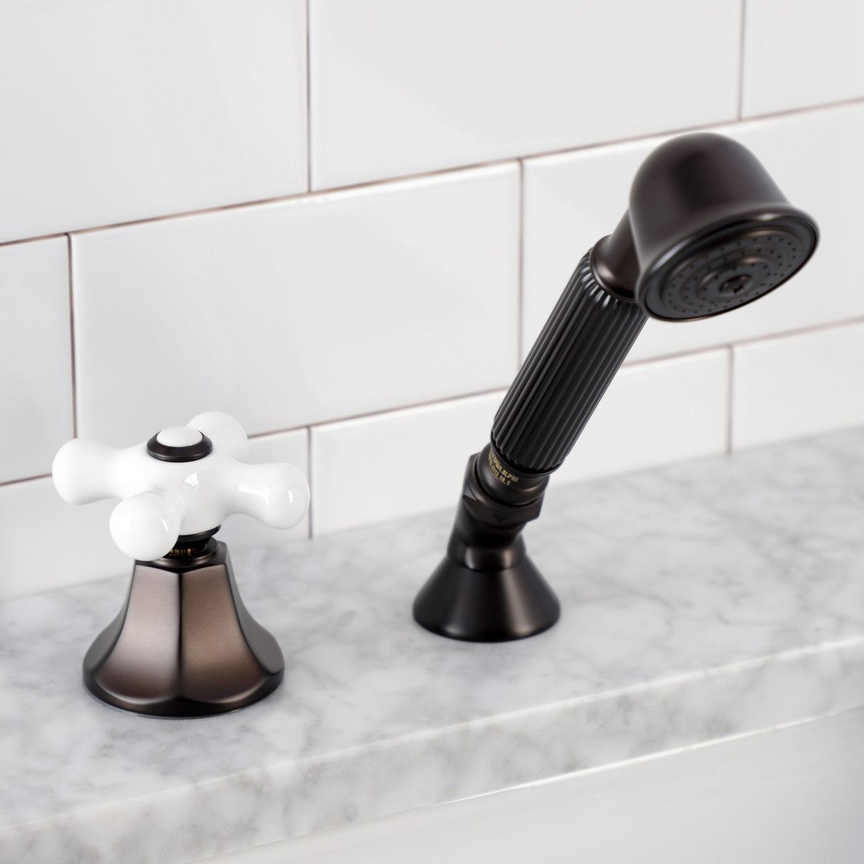 KSK4305PXTR Deck Mount Hand Shower with Diverter for Roman Tub Faucet, Oil Rubbed Bronze