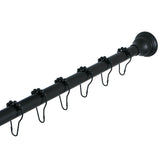 Edenscape KSR110 60-Inch to 72-Inch Adjustable Shower Curtain Rod with Rings Combo, Matte Black